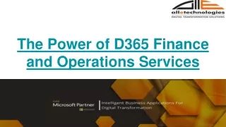 The power of D365 Finance and Operations services in the USA