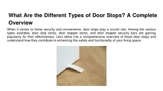 What Are the Different Types of Door Stops_ A Complete Overview