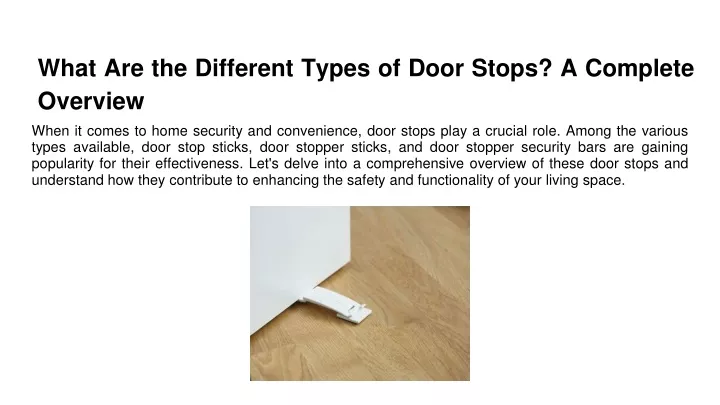 what are the different types of door stops a complete overview