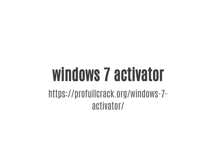 windows 7 activator https profullcrack
