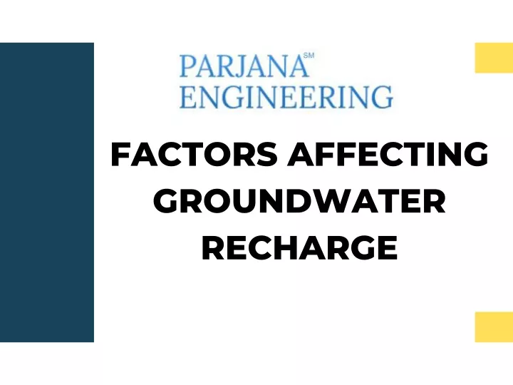 factors affecting groundwater recharge