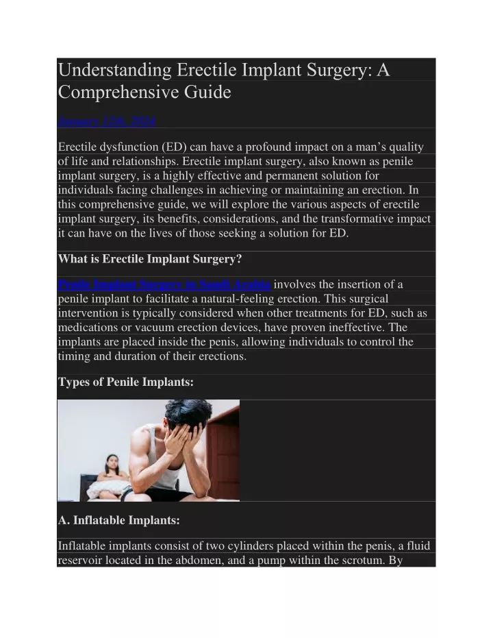 understanding erectile implant surgery