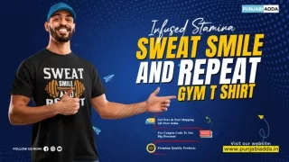Radiate Positivity Sweat Smile And Repeat Gym T Shirt – Punjabi Adda
