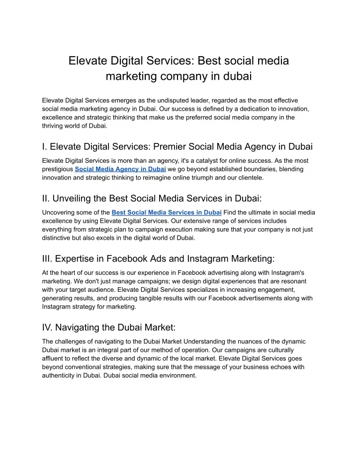 elevate digital services best social media
