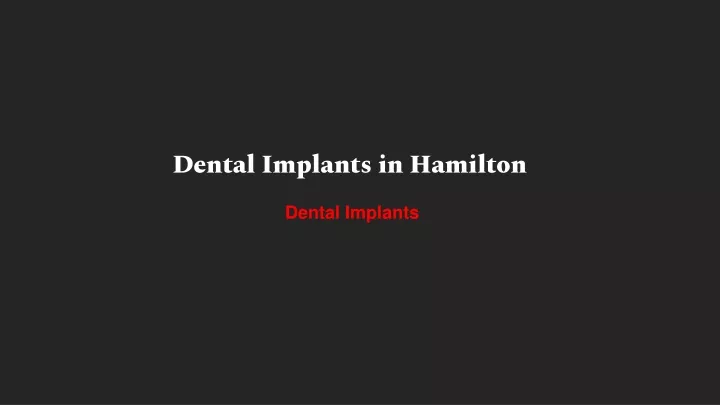 dental implants in hamilton