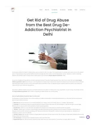 Get Rid of Drug Abuse from the Best Drug De-Addiction Psychiatrist In Delhi