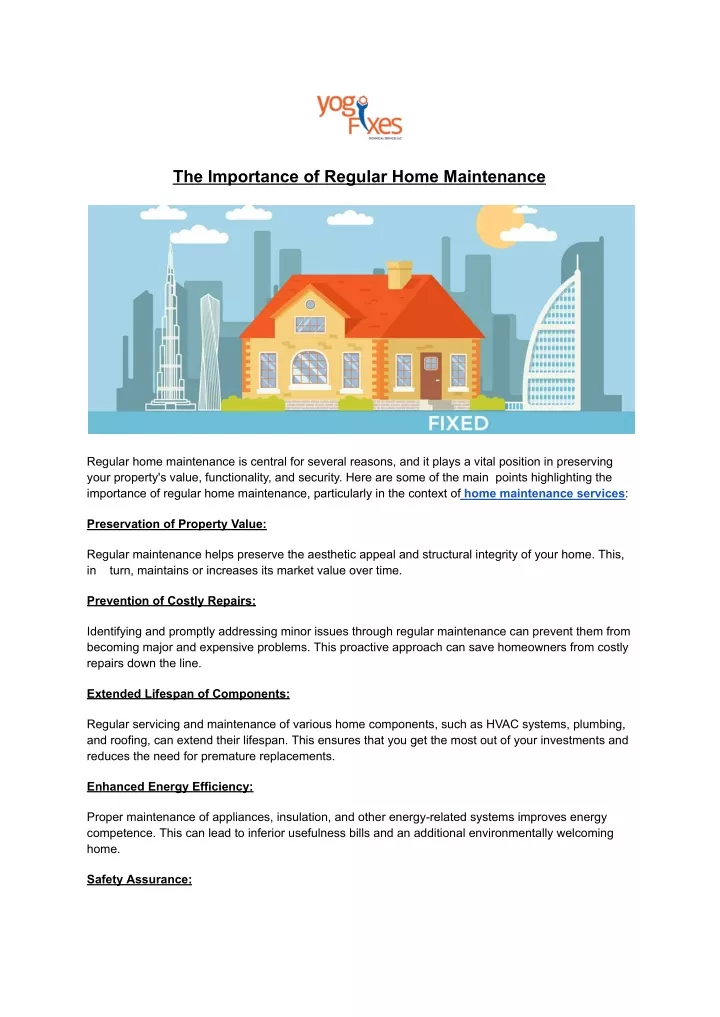 the importance of regular home maintenance