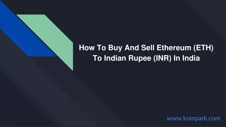 how to buy and sell ethereum eth to indian rupee