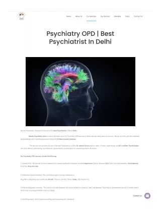 Psychiatry OPD | Best Psychiatrist In Delhi