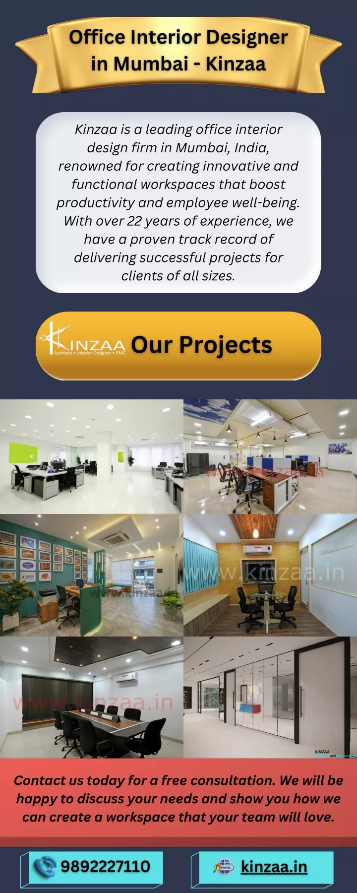 kinzaa is a leading office interior design firm