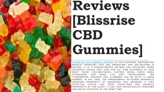 Blissrise CBD Gummies Reviews