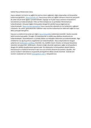 kaliteli havuz malzemeleri sat