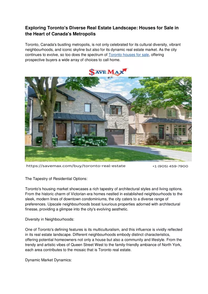 PPT - Exploring Toronto's Diverse Real Estate Landscape_ Houses for ...