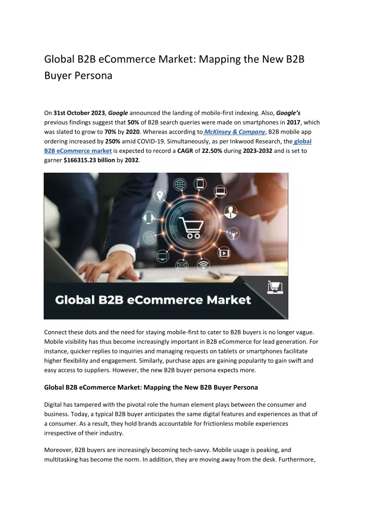 global b2b ecommerce market mapping