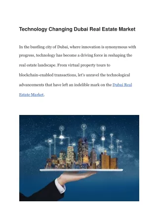 technology changing dubai real estate market