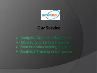 Analytics Course in Bangalore