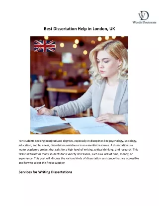 best dissertation help in london uk