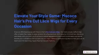Elevate Your Style Game Mscoco Hair's Pre Cut Lace Wigs for Every Occasion
