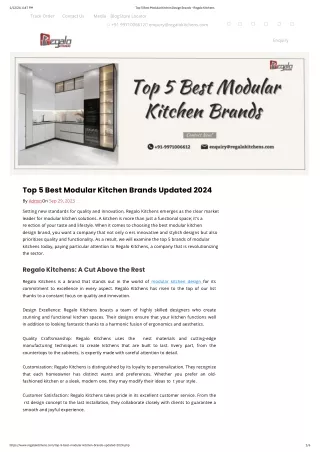 Top 5 Best Modular Kitchen Brands Updated 2024