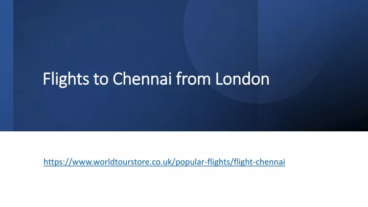 flights to chennai from london