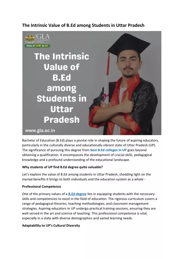 the intrinsic value of b ed among students
