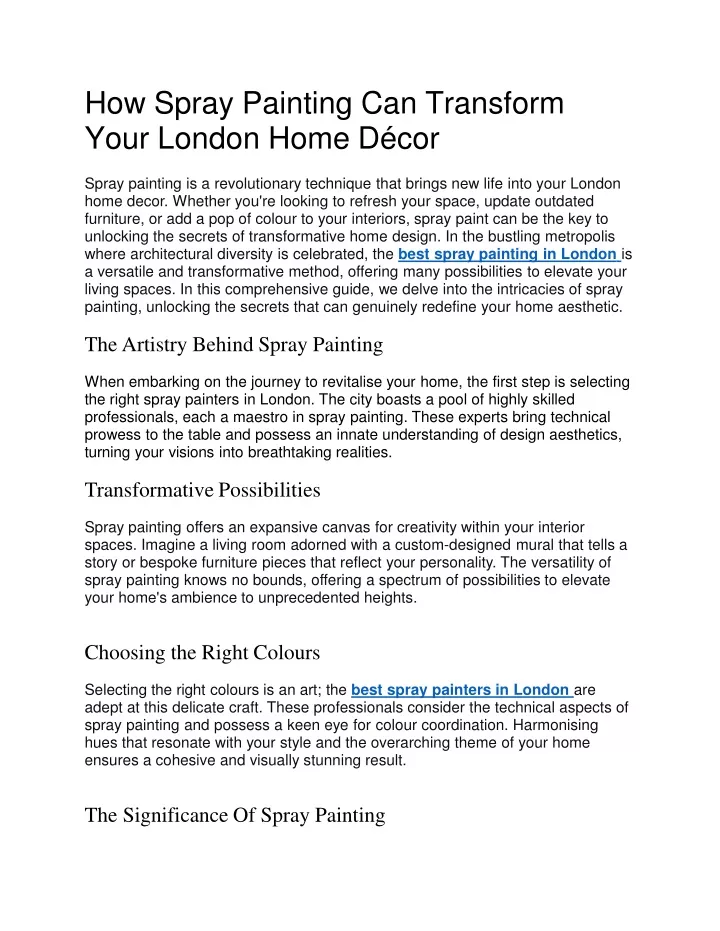 how spray painting can transform your london home d cor