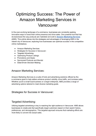 Optimizing Success_ The Power of Amazon Marketing Services in Vancouver