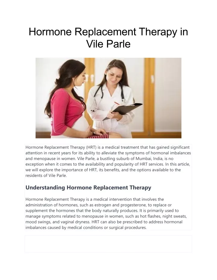 Ppt Hormone Replacement Therapy In Vile Parle Powerpoint Presentation Id12822409 9984