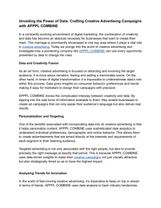 unveiling the power of data crafting creative