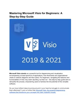 mastering microsoft visio for beginners a step