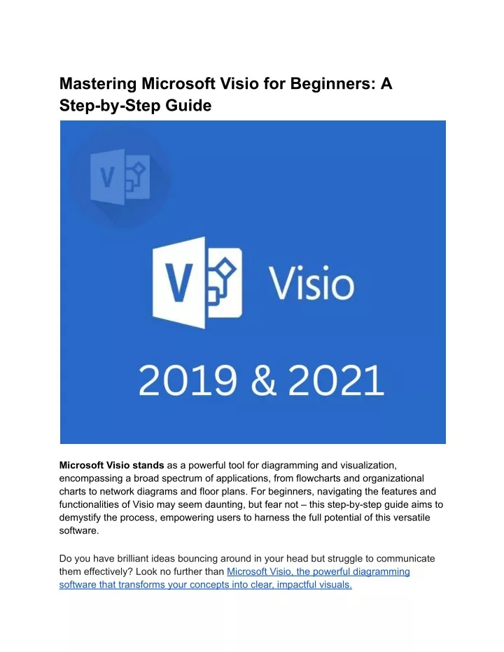 mastering microsoft visio for beginners a step