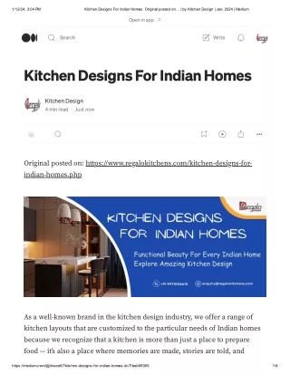 Kitchen Designs For Indian Homes
