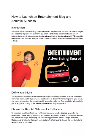 How to Launch an Entertainment Blog and Achieve Success