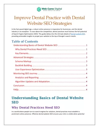 Improve Dental Practice with Dental Website SEO Strategies