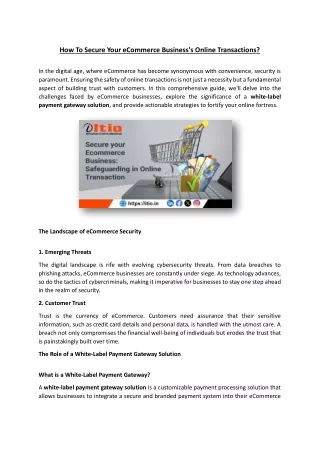 how to secure your ecommerce business s online