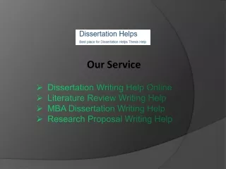 Dissertation Writing Help Online