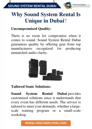 Why Sound System Rental Is Unique in Dubai?