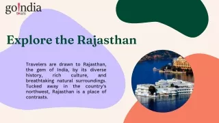 Explore the Rajasthan: Go India Tours