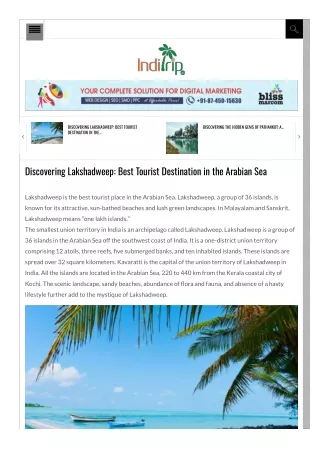 Discovering Lakshadweep: Best Tourist Destination in the Arabian Sea