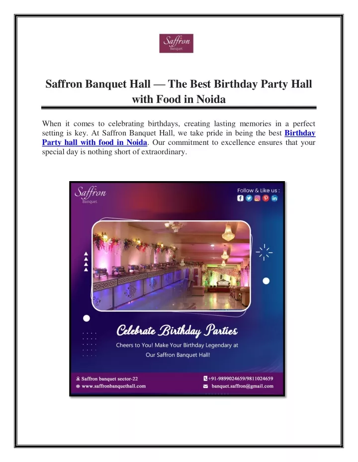 saffron banquet hall the best birthday party hall