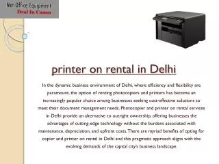 Copier Machine on Rent: Empowering Enterprise Efficiency without Ownership Const