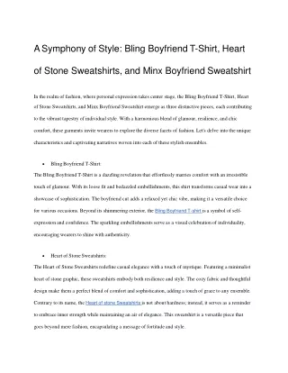 A Symphony of Style- Bling Boyfriend T-Shirt, Heart of Stone Sweatshirts, and Minx Boyfriend Sweatshirt