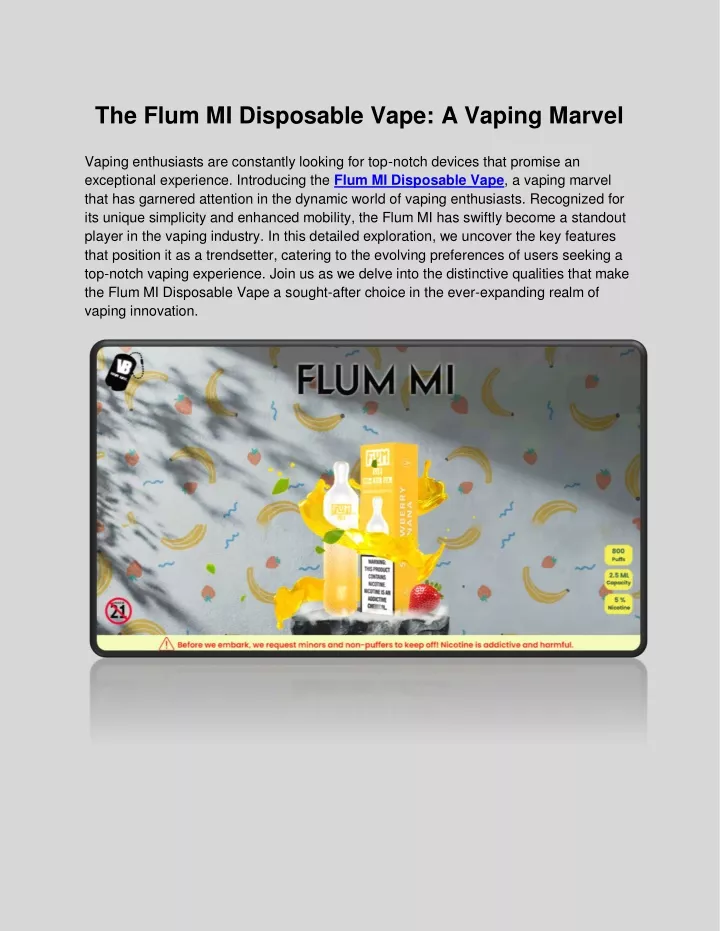 the flum mi disposable vape a vaping marvel