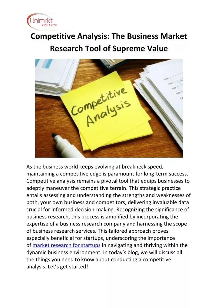 competitive analysis the business market research