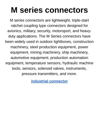 M series connectors