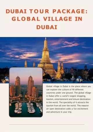 DUBAI TOUR PACKAGE: GLOBAL VILLAGE IN DUBAI
