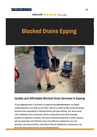 Blocked Drains Epping
