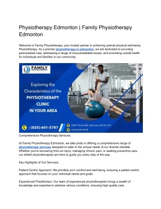 Physiotherapy Edmonton _ Family Physiotherapy Edmonton