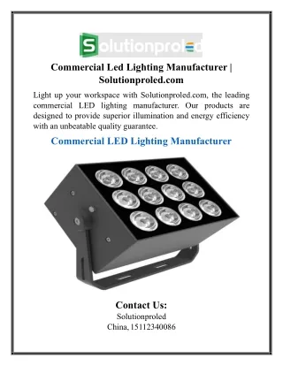 Commercial Led Lighting Manufacturer | Solutionproled.com