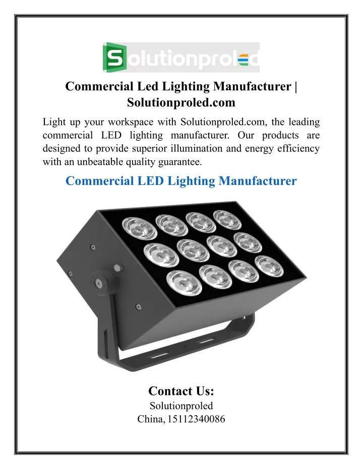 commercial led lighting manufacturer